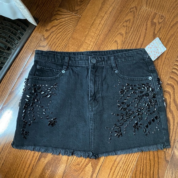 Free people black mini skirt - Picture 1 of 7